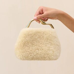 Cult Gaia Solene Mini Bag in Shearling
